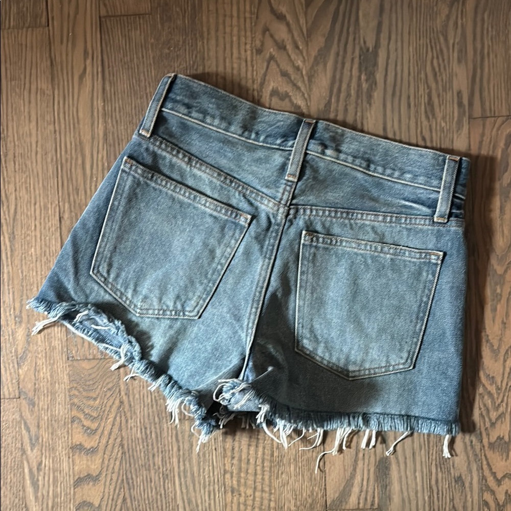 J. Crew Blue Jean Shorts Distressed High-Waisted Relaxed Fit - Picture 3 of 5